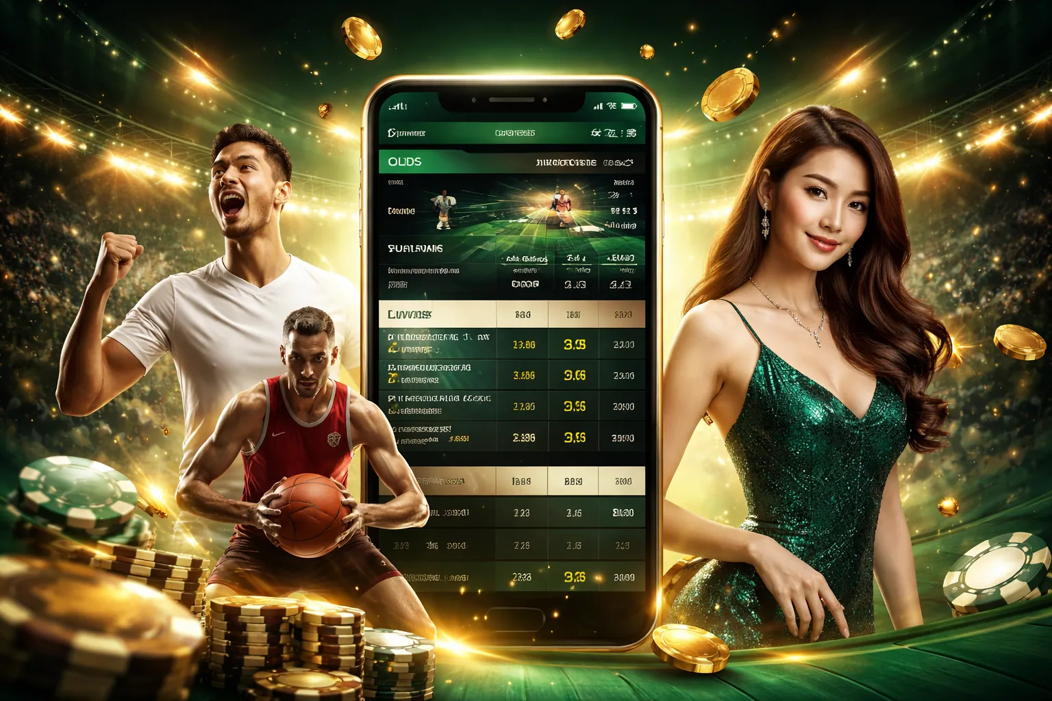 Sân vận động bóng đá sôi động với logo 79king8